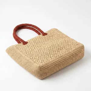 Bolso Tote de Rafia Tejida, Bolso de Mano de Gran Capacidad, Bolso de Hombro Trenzado para Mujer, para la Playa y Compras - Product Image 5