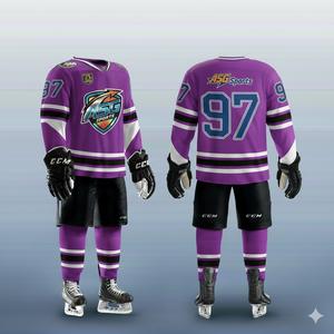 Maillots de hockey sur glace sublimés personnalisés, légers, 100% polyester, bâtons, équipe des États-Unis/ uniformes, séchage rapide, respirant, pour hommes - Product Image 2