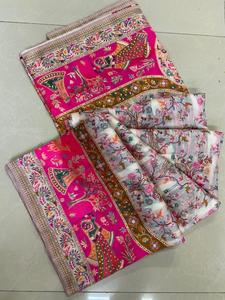 Sari pour femme Pasmeena avec tissage Jari lourd, design élégant et qualité supérieure, fabriqué en Inde, en stock - Product Image 2