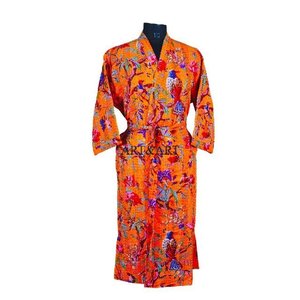 Kimono Robe pour femmes, tendance, élégant, design floral estival, respirant, doux, de qualité supérieure, fabrication artisanale - Product Image 2