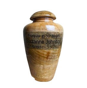 Stunning Mango Wood <b>Urn</b> for Human <b>Ashes</b> Full Size Keepsakes for Adults Children and <b>Pets</b> Engraved Personalization - Product Image 3