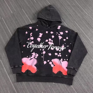 Survêtements pour hommes avec broderie en détresse Streetwear Ensembles de pantalons de survêtement et de sweat à capuche Sun Fade Tracksuit Acid Wash Jogger Set Men's Sweatsuit - Product Image 2