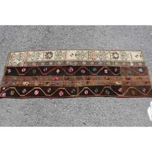 Alfombra de lana clásica marrón Beige de 1,9x5 pies, diseño de retales turcos para entrada, sala de estar, mesita de noche, nuevo corredor de látex rectangular - Product Image 3