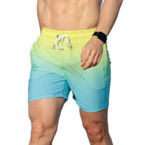 Short de bain pour hommes respirant en gros conception personnalisée déchets élastiques avec cordon de serrage courte longueur - Product Image 4