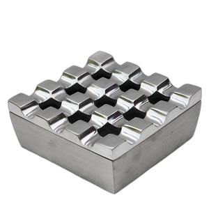 Round Base Top Square Aluminium <b>Metal</b> Cigar Ashtray Silver Polished Shinny <b>Grill</b> for Home and Hotels - Product Image 4