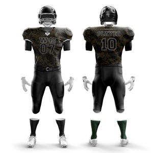 Maillots de football américain antibactériens respirants en polyester 100% personnalisés ensemble de shorts à séchage rapide transfert de chaleur imprimé de grande taille - Product Image 4