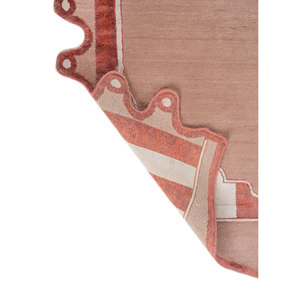 Alfombras de Lana y Seda de Bambú Anudadas a Mano de Gran Tamaño Jardins Du Monde, Diseño de Rayas Rosas y Púrpuras, Rectangulares de 9x12, para Pasillo -Esk-9042 - Product Image 5