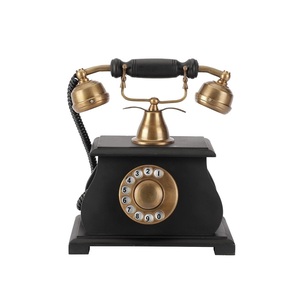 Pièce maîtresse de téléphone antique de collection vintage Fournisseur en gros Pièce décorative en laiton et en bois Construction métallique - Product Image 1
