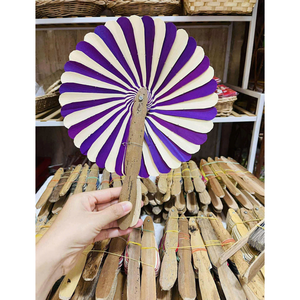 พัดลมแรฟเฟอร์แฮนด์เมดเวียดนามพัดลมมือถือสีสันสดใสขนาดเล็กพร้อมโลโก้ที่กำหนดเองสำหรับการออกแบบที่ไม่ซ้ำใครขายส่ง - Product Image 5