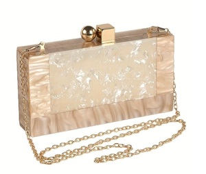 กระเป๋าคลัทช์เรซิ่นหรูหราสำหรับผู้หญิง ดีไซน์ใหม่มาแรง ผลิตจากเรซิ่นอีพ็อกซี่ เป็นมิตรกับสิ่งแวดล้อม เหมาะสำหรับงานกลางคืน งานแต่งงาน สายสะพายโซ่เรซิ่น - Product Image 6