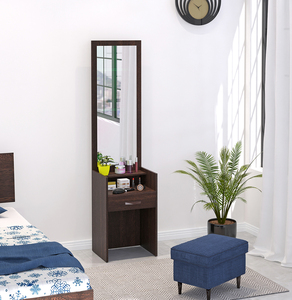 BLUEWUD Adaly madera de Ingeniería/tocador de pie organizador de tocador de maquillaje con estantes de almacenamiento de espejo para dormitorio - Product Image 1