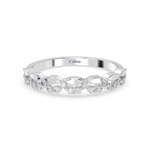 Anillo fino con forma geométrica de Plata de Ley 925, regalo de joyería de lujo con diamantes CZ de alta calidad para mujer, hecho en Vietnam Calista - Product Image 5