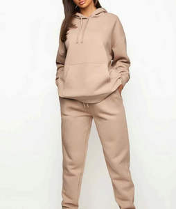 Ensemble de survêtement pour femme, coupe ajustée, uni, confortable, respirant, service OEM en gros, jogging, survêtement 2 pièces, sweat-shirt à capuche long - Product Image 4