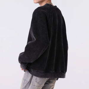 เสื้อสเวตเชิ้ตผู้ชายคุณภาพสูงสำหรับฤดูหนาว ล้างสีแบบแอซิดวอช ผ้าฝ้าย 100% แบบสวมหัว อุ่นสบาย ขายส่ง รับสั่งทำ พิมพ์ลายดิจิตอล ปักลาย DTF เสื้อฮู้ดดี้ - Product Image 2