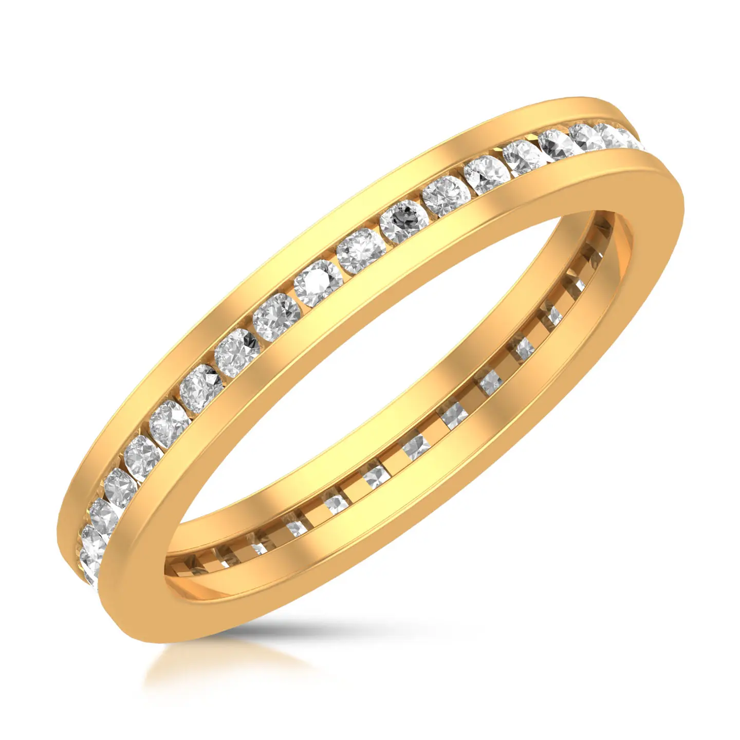 Половина вечности белое бриллиантовое кольцо круглой огранки с бриллиантами штабелируемое кольцо 14K из твердого золота для ее ювелирных изделий OEM/ODM оптом