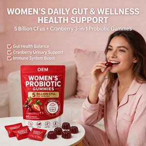 Gummies Probiotiques OEM/ODM au Bacillus Coagulans 2 milliards UFC, Bio, Sans Gluten, Naturel, Fraise, Sans Gélatine, 60 Gummies pour Femmes - Product Image 4
