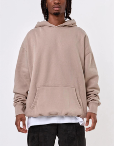 Sudadera con Capucha Roja Extra Grande sin Cordones de Algodón Pesado de Alta Calidad, Sudaderas con Capucha Rojas 100% Algodón para Hombre - Product Image 6