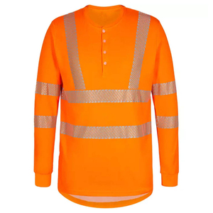 Classe 3 t-shirt réfléchissant sécurité travail porter Polyester Construction chemise haute visibilité à manches longues chemises de sécurité pour hommes - Product Image 3