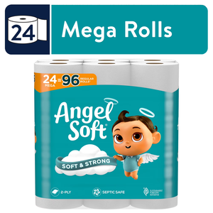 Angel Soft 2-<b>Ply</b> <b>Toilet</b> <b>Paper</b>, 24 Mega Rolls - Product Image 3