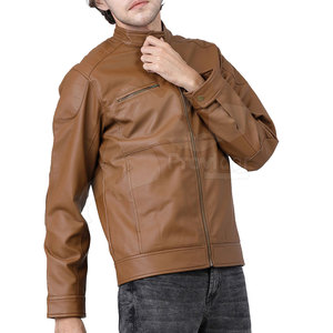 Wholesale Customized High Quality Men's <b>Genuine</b> Leather Quick Dry Winter Jacket Stand Collar Front Logo Placement Polyester - Product Image 3