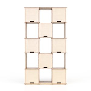 Ripiano a muro in legno a tre livelli personalizzabile artigianale italiano 145x161cm ad incastro modulare per cucina e soggiorno - Product Image 3