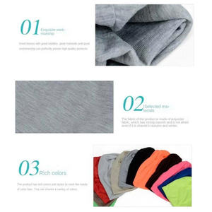 หมวกบีนนี่ผ้าฝ้ายผสมยูนิเซ็กส์สีพื้นให้ความอบอุ่นสำหรับฤดูหนาว - Product Image 2