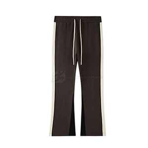 Pantalones de jogging acampanados de moda para hombre, pantalones de chándal de algodón transpirable, pretina elástica, teñido liso para el verano, servicio OEM - Product Image 1