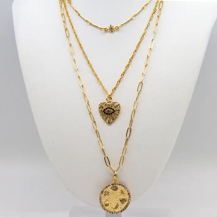 Golden Moon Fashion Jewelry Gold Necklaces Set for Women