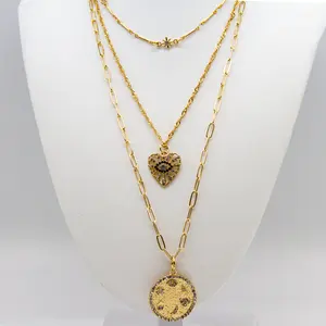 Набор ожерелий Golden Moon для женщин, бижутерия, золото