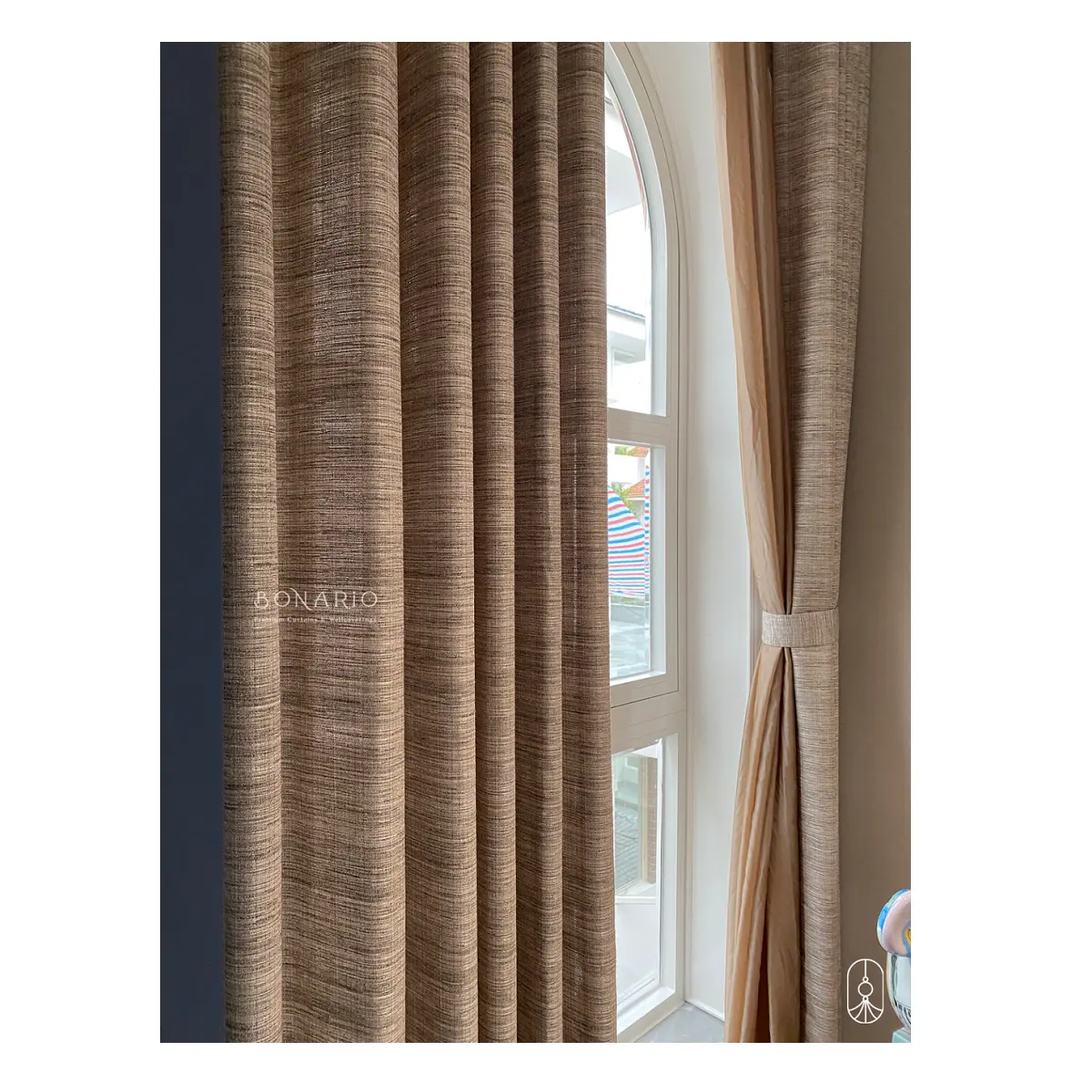 Ready Made Curtains Custom Design Elegant Style Lowest Price Rod Pocket Feature Light Shading Double Layers Curtain Vietnam