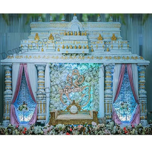 Decoración de escenario de recepción de boda de estilo Manavarai Big Fat Manavari etapa de boda decoración de boda del sur de la India ETAPA DE Manavari - Product Image 1