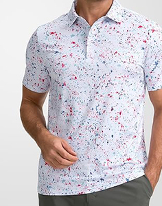 เสื้อกอล์ฟผ้าคอตตอนแห้งเร็วสำหรับผู้ชาย, เสื้อกอล์ฟผ้า100% ไร้รอยต่อระบายอากาศสำหรับเสื้อยืดโปโลดีไซน์ล่าสุดปรับแต่งได้สีพื้น - Product Image 3