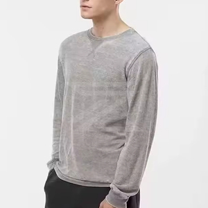 <b>Men</b> Solid Winter Acid Wash Sweatshirt Long Sleeve Crewneck Vintage Cotton Polyester Casual <b>Pullover</b> Top High Quality Quick Dry - Product Image 5