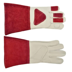 Guantes de soldadura MIG cuero dividido de vaca Premium manga larga Guantes MIG de cuero Forro térmico aislado uso pesado - Product Image 2