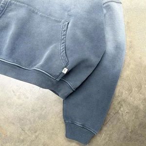 Vente en gros OEM pull en éponge française double couche 480 500gsm lavé à l'acide pull délavé au soleil sweats à capuche pour hommes - Product Image 3