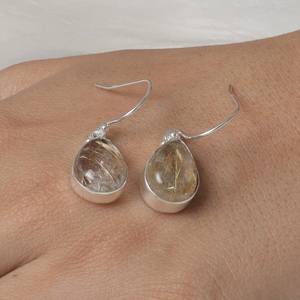 ต่างหูห้อยอัญมณีสีเงินสเตอร์ลิงสีทองอัญมณี925ออกแบบเครื่องประดับแฟชั่นสำหรับผู้หญิงและเด็กผู้หญิง - Product Image 4