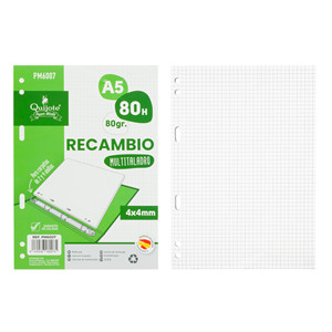 A5 80G/M2 80U fogli di carta di ricambio 4x4 MM prodotto in carta di qualità Premium - Product Image 1