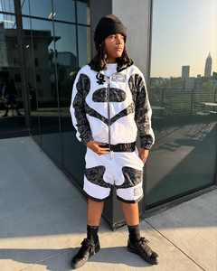 Ensemble de 2 pièces de coupe-vent imperméable en polyester à fermeture éclair intégrale personnalisé de haute qualité Survêtements d'entraînement en nylon - Product Image 5