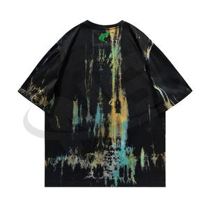 Lo último 2025 verano 100% algodón suelta ajuste camiseta de gran tamaño para hombres logotipo personalizado Casual Streetwear estilo Hip Hop Anti-Pilling - Product Image 2