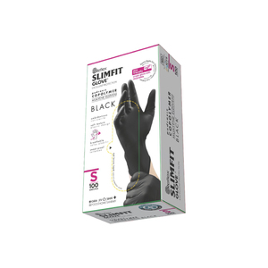 Gants d'examen en copolymère sans poudre, écologiques, coupe ajustée, couleur noire, en nitrile - Product Image 1