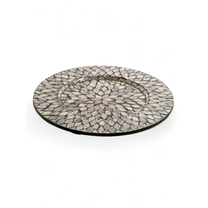 Assiette de présentation en nacre grise naturelle moderne pour une table à manger élégante Fabriquée au Vietnam - Product Image 1