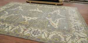 Vente chaude 10x14 pieds taille personnalisée exquis Oushak indien laine tapis fait à la main gris tapis pour salon tapis et ensembles - Product Image 4