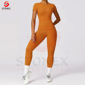 ชุดโยคะเอวยางยืดแบบสั่งทำพิเศษ ปี 2025 สำหรับผู้หญิง คุณภาพสูง ผลิตจากผ้าสแปนเด็กซ์/ไนลอน ยืดได้สี่ทิศทาง ไซส์พลัส ชุดโยคะ 2 ชิ้น - Product Image 6