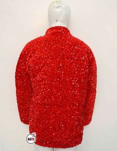 Winter Fashion Women's Sequin Jacket Good Quality Polyester <b>Fabric</b> Low MOQ Shiny Glitter <b>Sparkly</b> Bomber Coat Breathable Jackets - Product Image 3