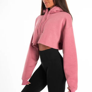 Sweat à capuche court pour femme de haute qualité, confortable et élégant, parfait pour les tenues décontractées et les séances d'entraînement - Product Image 3