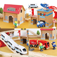Longue voie de Train en bois pour enfants semblant jouer jouets ensembles Oem Parent-enfant famille jeux de course éducatifs vente entière produits