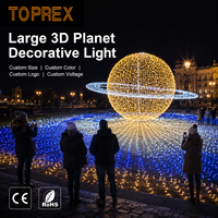 Statue Lumineuse LED Extérieure Planète Saturne Lune pour Éclairage Thème Festival, Décoration de Lieux d'Événements, Aménagement Paysager et Jardin