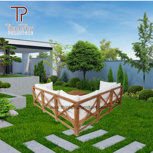 เฟอร์นิเจอร์หวายไม้สไตล์4ชิ้นสุดหรูเฟอร์นิเจอร์ลานกลางแจ้งสำหรับตลาด UK/USA สำหรับโรงแรม - Product Image 3