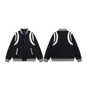 แจ็กเก็ตเบสบอลสำหรับผู้ชายเสื้อแจ็กเก็ตกันหนาวแบบลำลองปกตั้งมีหลายสี - Product Image 3