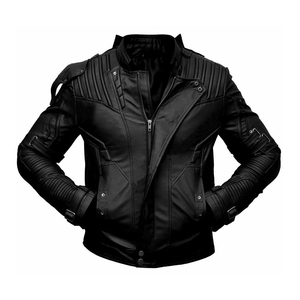 2025 <b>Top</b> Trendy <b>High</b> Demanded Stand Colar VIntage Style Genuine <b>Leather</b> Windproof Breathable front Pocket <b>Leather</b> Jacket For Men - Product Image 5